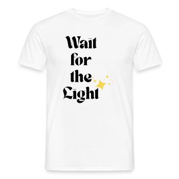 Wait For The Light Retro Typography Sparkles - Men's T-Shirt - white - Front - AI Model Male 178 dark (178cm)