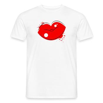 Red Kissing Lips Pop Art - Men's T-Shirt - white - Front - AI Model Male 178 dark (178cm)