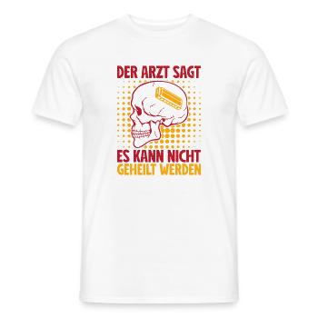 Lustiger Mundharmonika Spieler Der Arzt Sagt Nicht - Männer T-Shirt - Weiß - Vorne - AI Model Male 178 dark (178cm)