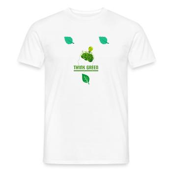 Thank Green: Leafy Bulb - Men's T-Shirt - white - Front - AI Model Male 178 dark (178cm)