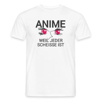 Anime Zitat - Männer T-Shirt - Weiß - Vorne - AI Model Male 178 dark (178cm)