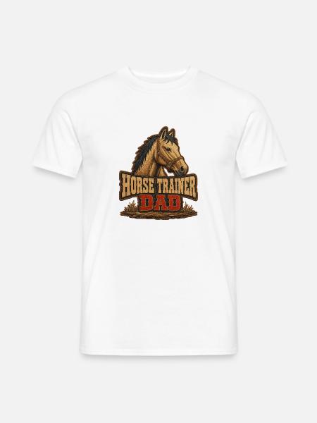 Pferdetrainer-Vater, robuster Stall-Reiter-Vater - Männer T-Shirt - Weiß