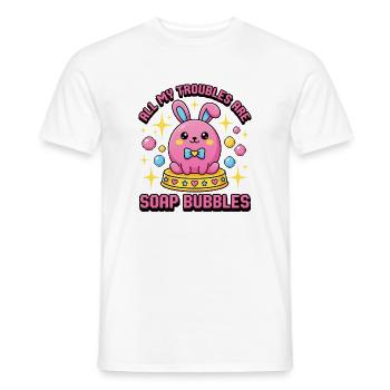 All My Troubles Are Soap Bubbles - Men's T-Shirt - white - Front - AI Model Male 178 dark (178cm)