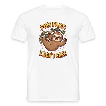 Fait amusant sarcastique drôle, je m’en fiche - T-shirt homme - blanc - Devant - AI Model Male 178 dark (178cm)
