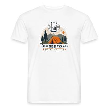 Camping Mode Active - Humour Vacances & Bivouac - T-shirt homme - blanc - Devant - AI Model Male 178 dark (178cm)