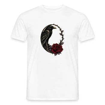 Raven Rose Gothic Crescent Moon - Men's T-Shirt - white - Front - AI Model Male 178 dark (178cm)