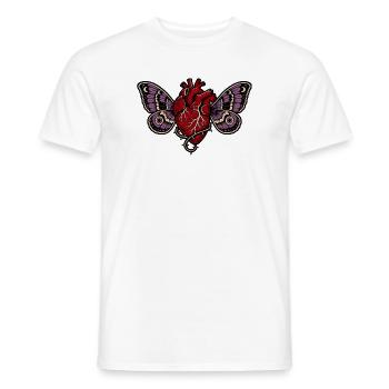 Anatomical Heart Gothic Moth Art - Men's T-Shirt - white - Front - AI Model Male 178 dark (178cm)