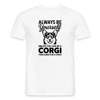 Welsh Corgi Cardigan Sayings Funny Corgi Gift - Men's T-Shirt - white - Front - AI Model Male 178 dark (178cm)