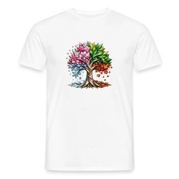 Four Seasons Tree Art - Men's T-Shirt - white - Front - AI Model Male 178 dark (178cm)