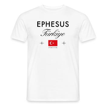 Ephesus Turkey Coordinates Travel Souvenir - Men's T-Shirt - white - Front - AI Model Male 178 dark (178cm)