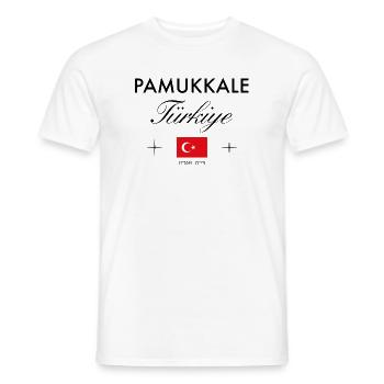 Pamukkale Turkey Coordinates Travel Souvenir - Men's T-Shirt - white - Front - AI Model Male 178 dark (178cm)