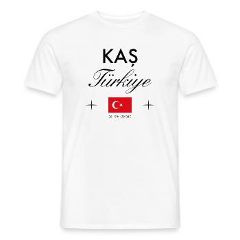 Kas Türkei Koordinaten Reise Souvenir - Männer T-Shirt - Weiß - Vorne - AI Model Male 178 dark (178cm)