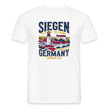 Vintage Siegen Allemagne City Of The Crown - T-shirt homme - blanc - Devant - AI Model Male 178 dark (178cm)