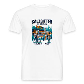 Salzgitter Germany Great City View Skyline - Men's T-Shirt - white - Front - AI Model Male 178 dark (178cm)