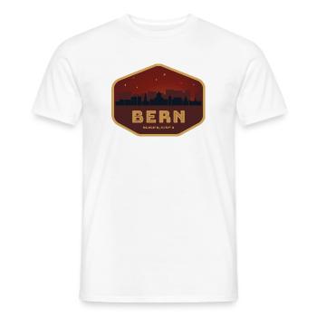 Bern Schweiz Skyline Badge Rot - Männer T-Shirt - Weiß - Vorne - AI Model Male 178 dark (178cm)