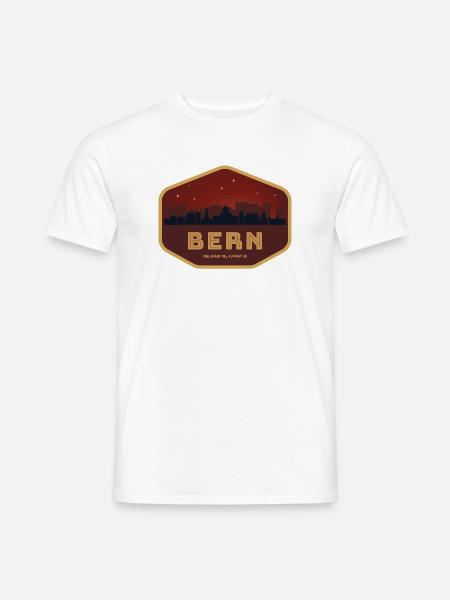 Bern Schweiz Skyline Badge Rot - Männer T-Shirt - Weiß