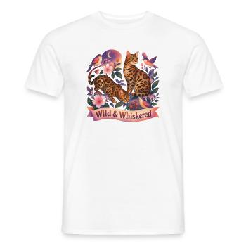 Chat Bengale de la Nature Magique - T-shirt homme - blanc - Devant - AI Model Male 178 dark (178cm)