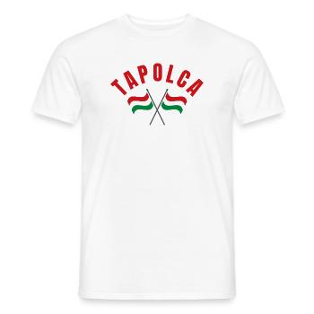Tapolca a croisé les drapeaux hongrois - T-shirt homme - blanc - Devant - AI Model Male 178 dark (178cm)