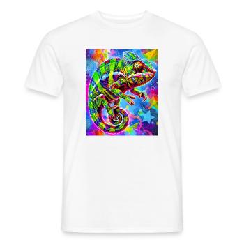Chamäleon - Männer T-Shirt - Weiß - Vorne - AI Model Male 178 dark (178cm)