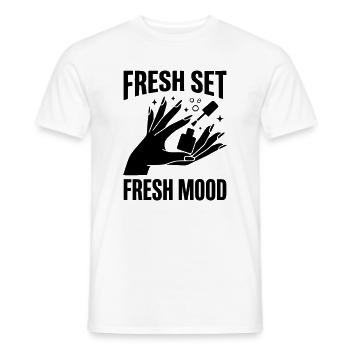 Fresh Set Fresh Mood Nail Design Nails Manicure - Men's T-Shirt - white - Front - AI Model Male 178 dark (178cm)