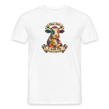 One day I will fly because I am insane - Men's T-Shirt - white - Front - AI Model Male 178 dark (178cm)