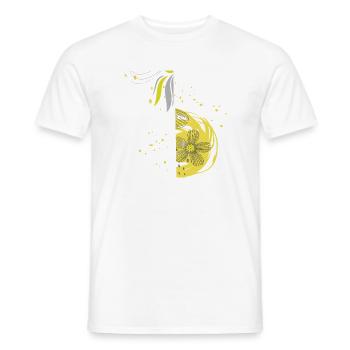Flower Spiral Ornament - Men's T-Shirt - white - Front - AI Model Male 178 dark (178cm)