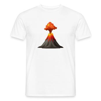 Erupting Volcano - Men's T-Shirt - white - Front - AI Model Male 178 dark (178cm)