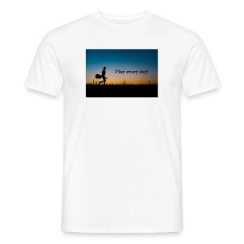 Play every day Evening light - Men's T-Shirt - white - Front - AI Model Male 178 dark (178cm)