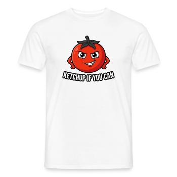 Ketchup If You Can – Funny Tomato - Men's T-Shirt - white - Front - AI Model Male 178 dark (178cm)