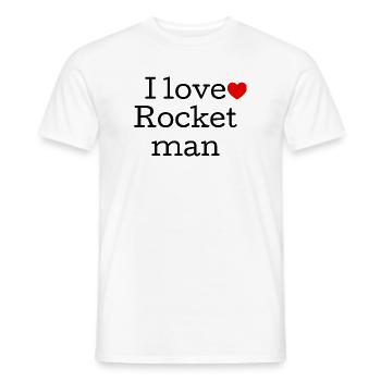 I Love Rock Music Typography - Men's T-Shirt - white - Front - AI Model Male 178 dark (178cm)