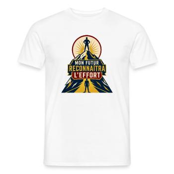Mon futur reconnaîtra l'effort - T-shirt homme - blanc - Devant - AI Model Male 178 dark (178cm)