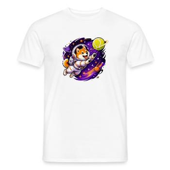 Astronaut dog in colorful space - Men's T-Shirt - white - Front - AI Model Male 178 dark (178cm)