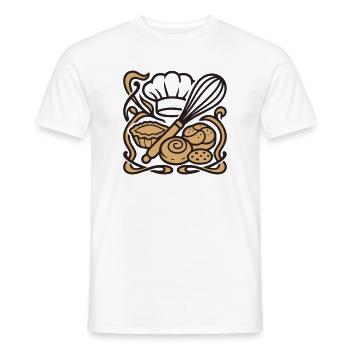 Whisk Baeckerhut Logo - Men's T-Shirt - white - Front - AI Model Male 178 dark (178cm)