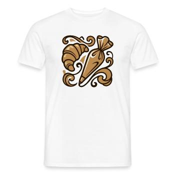 Croissant Piping Bag Icon - Men's T-Shirt - white - Front - AI Model Male 178 dark (178cm)