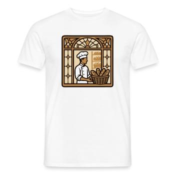 Baeckerei Shop Window Logo - Men's T-Shirt - white - Front - AI Model Male 178 dark (178cm)