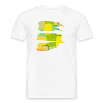 Casual Kunst - abstraktes Farb-Form Design - Männer T-Shirt - Weiß - Vorne - AI Model Male 178 dark (178cm)