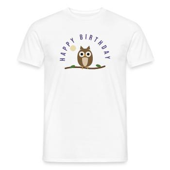 JOYEUX ANNIVERSAIRE. HAPPY BIRTHDAY. ANNIVERSAIRE. - T-shirt homme - blanc - Devant - AI Model Male 178 dark (178cm)