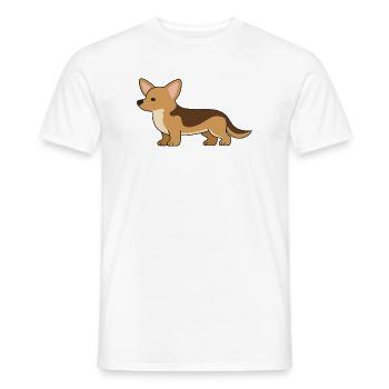 Silhouette Corgi Douillette - T-shirt homme - blanc - Devant - AI Model Male 178 dark (178cm)