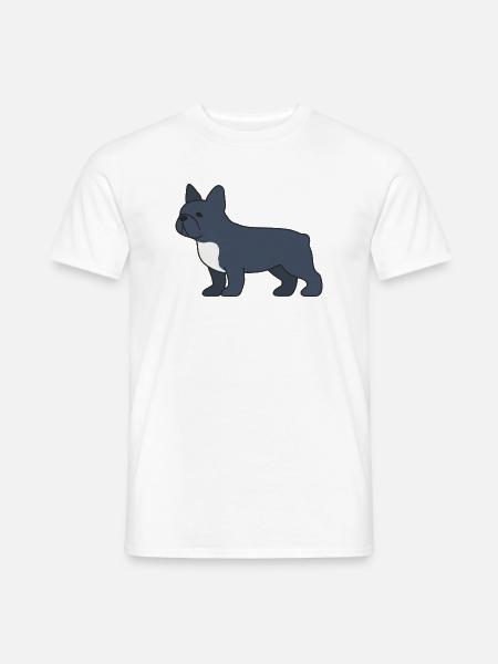 Blauer Französischer Bulldog Silhouette - Männer T-Shirt - Weiß