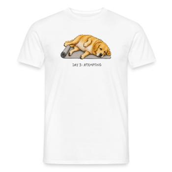 Golden Retriever Yoga Dog Day 3 Attempting - Men's T-Shirt - white - Front - AI Model Male 178 dark (178cm)
