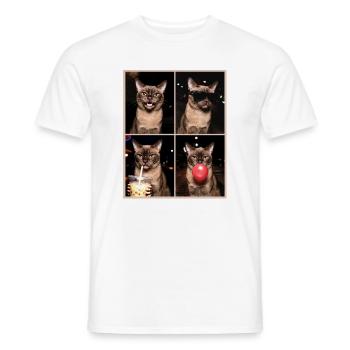 Cats Burma Cat - Men's T-Shirt - white - Front - AI Model Male 178 dark (178cm)