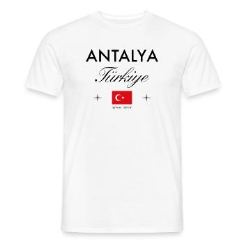 Coordonnées d’Antalya Turquie Souvenir de voyage - T-shirt homme - blanc - Devant - AI Model Male 178 dark (178cm)