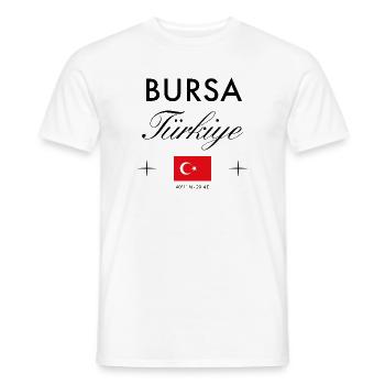 Bursa Turkei Koordinaten Reise Souvenir - Männer T-Shirt - Weiß - Vorne - AI Model Male 178 dark (178cm)