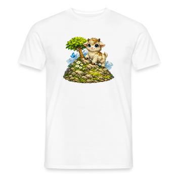 Cuddly goat on the mountain - Men's T-Shirt - white - Front - AI Model Male 178 dark (178cm)