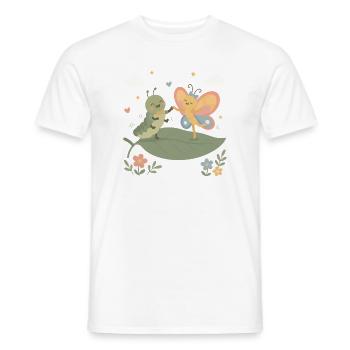 Danse des chenilles et des papillons - T-shirt homme - blanc - Devant - AI Model Male 178 dark (178cm)