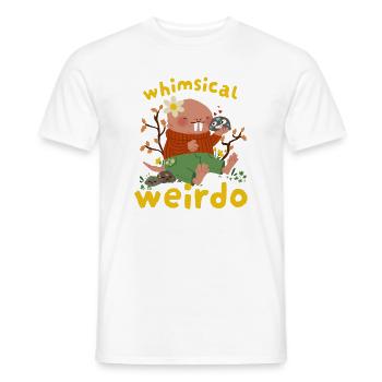 Whimsical Weirdo Nude Mule - Men's T-Shirt - white - Front - AI Model Male 178 dark (178cm)