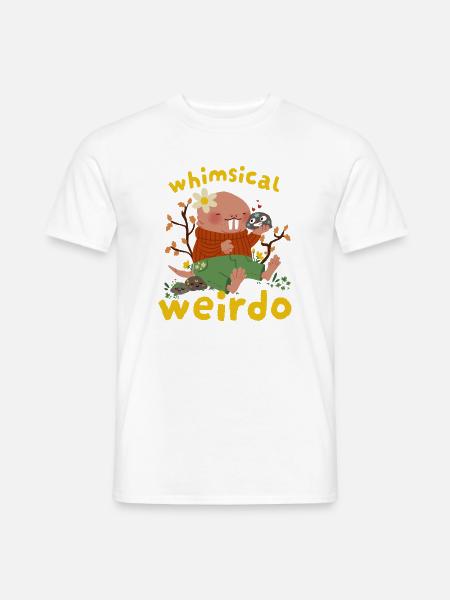 Whimsical Weirdo Nacktmul - Männer T-Shirt - Weiß