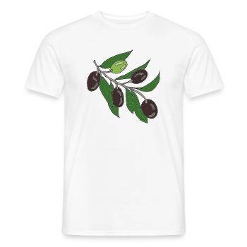 Olive branch vector print - Men's T-Shirt - white - Front - AI Model Male 178 dark (178cm)