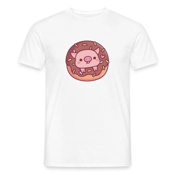 Cute Pig In Chocolate Donut With Sprinkles - Men's T-Shirt - white - Front - AI Model Male 178 dark (178cm)