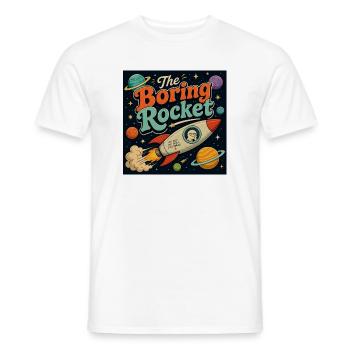 La fusée ennuyeuse – Voyage spatial rétro - T-shirt homme - blanc - Devant - AI Model Male 178 dark (178cm)
